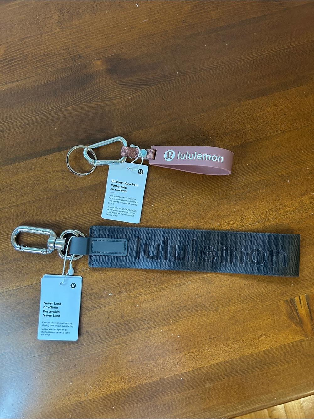 NWT Lululemon Never Lost Keychain and Silicone Keychain Bundle